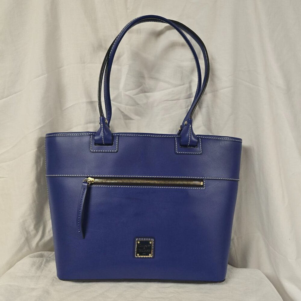 Dooney & Bourke Beacon Ziptop Smooth Leather Tote - French Blue